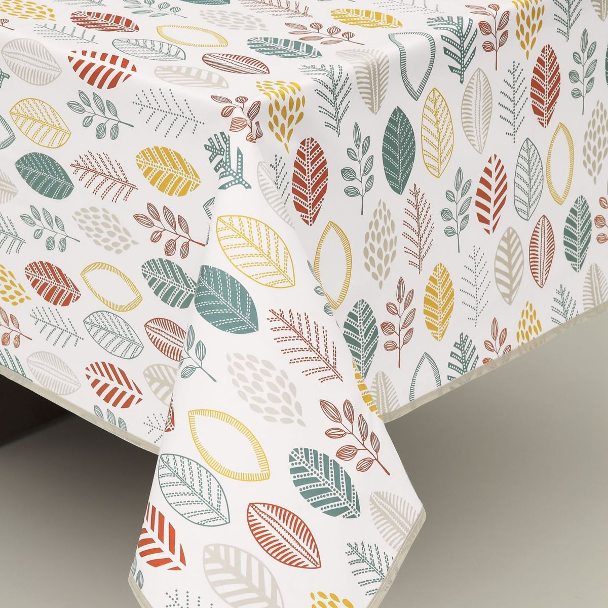 Toalha de Mesa Prática 210x140cm Folhagem Colorida, marca Copa&cia - Foto Principal