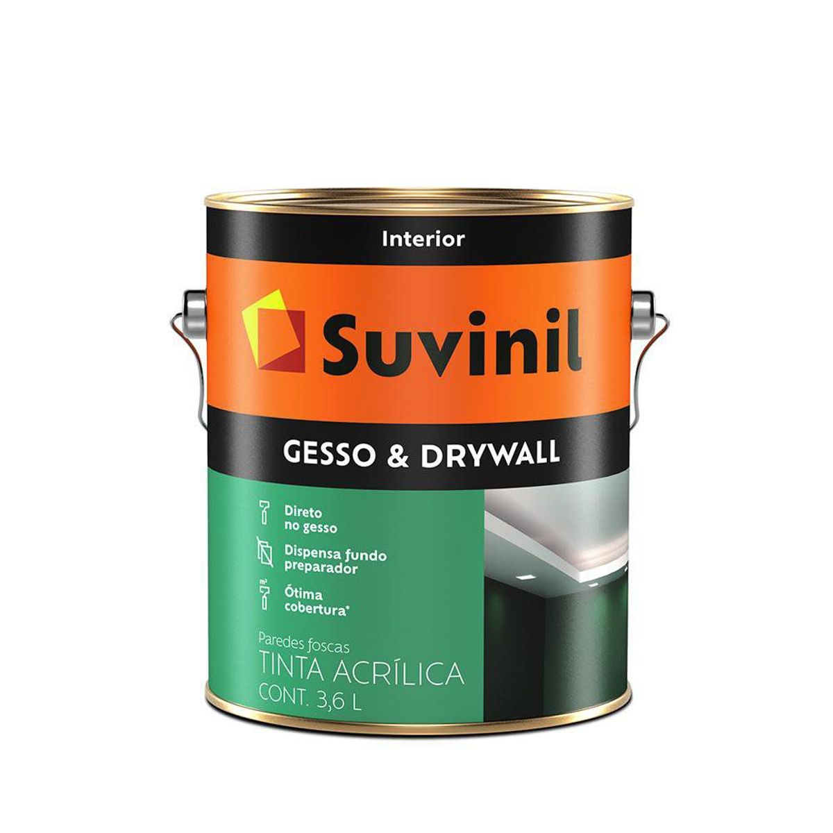 Tinta para piso Branco Direto no Gesso Drywall 3,6L Suvinil, marca Suvinil - Foto Principal