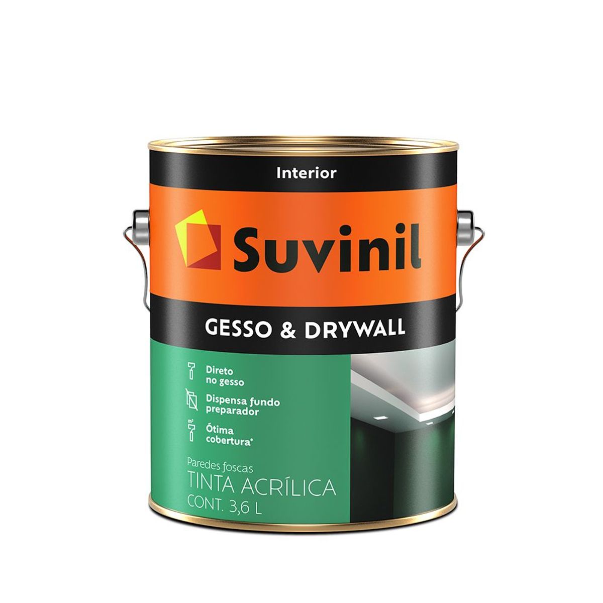 Tinta para piso Branco Direto no Gesso Drywall 3,6L Suvinil, marca Suvinil - Foto 2