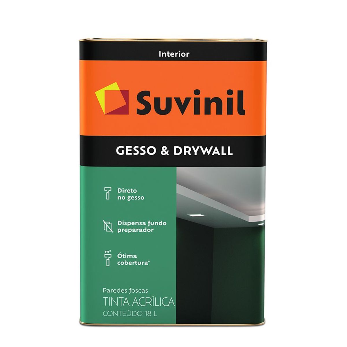 Tinta Fosco Interior Gesso e Drywall 18L Branco Suvinil, marca Suvinil - Foto Principal