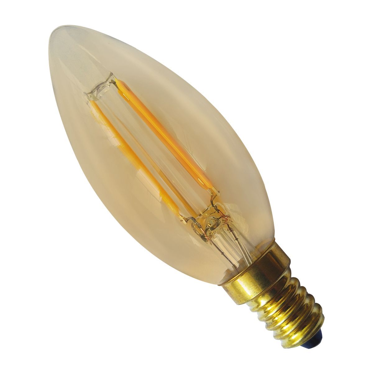 Lâmpada LED Vela Filamento Luz Âmbar 2W 220V, marca Luminatti - Foto Principal
