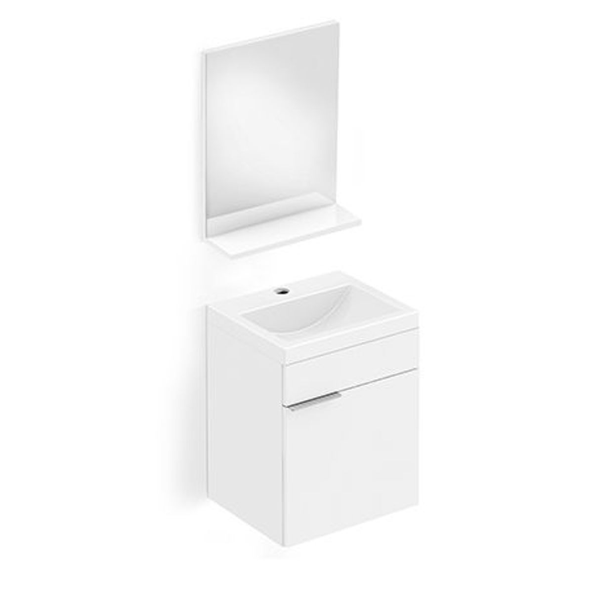 Gabinete Integrado com Espelho e Prateleira 1 Porta Like Branco Celite, marca Celite - Foto Principal