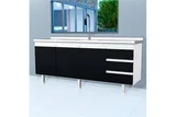 Gabinete Bonatto Veneza 200cm Branco e Preto
