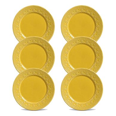 Kit com 6 Pratos Rasos Madeleine Amarelo
