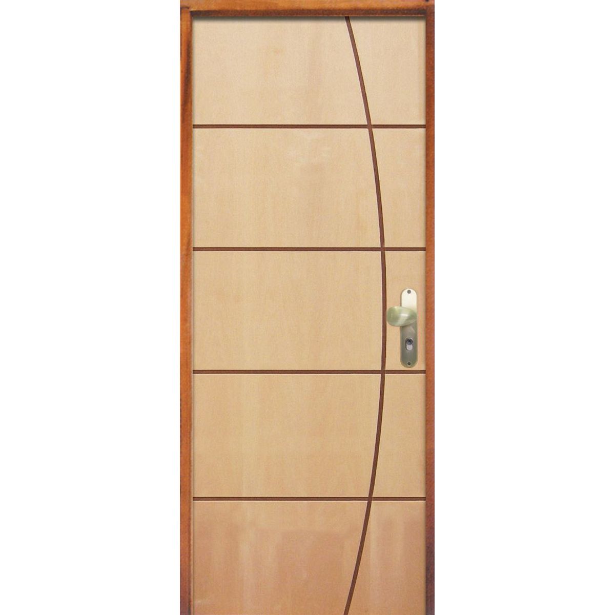 Porta Montada de Giro Madeira Sarrafeada Curupixá Natural Esquerda 210x72x11cm ES 65, marca LG Sidney - Foto Principal
