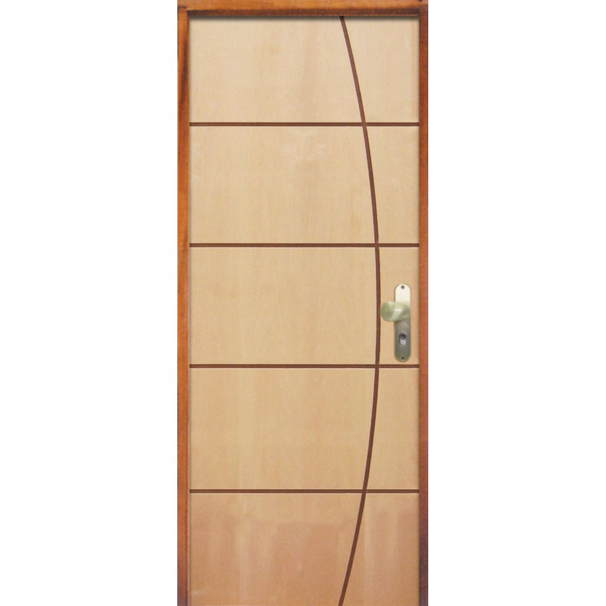 Porta Montada de Giro Madeira Sarrafeada Curupixá Natural Esquerda 210x82x11cm ES 65, marca LG Sidney - Foto Principal