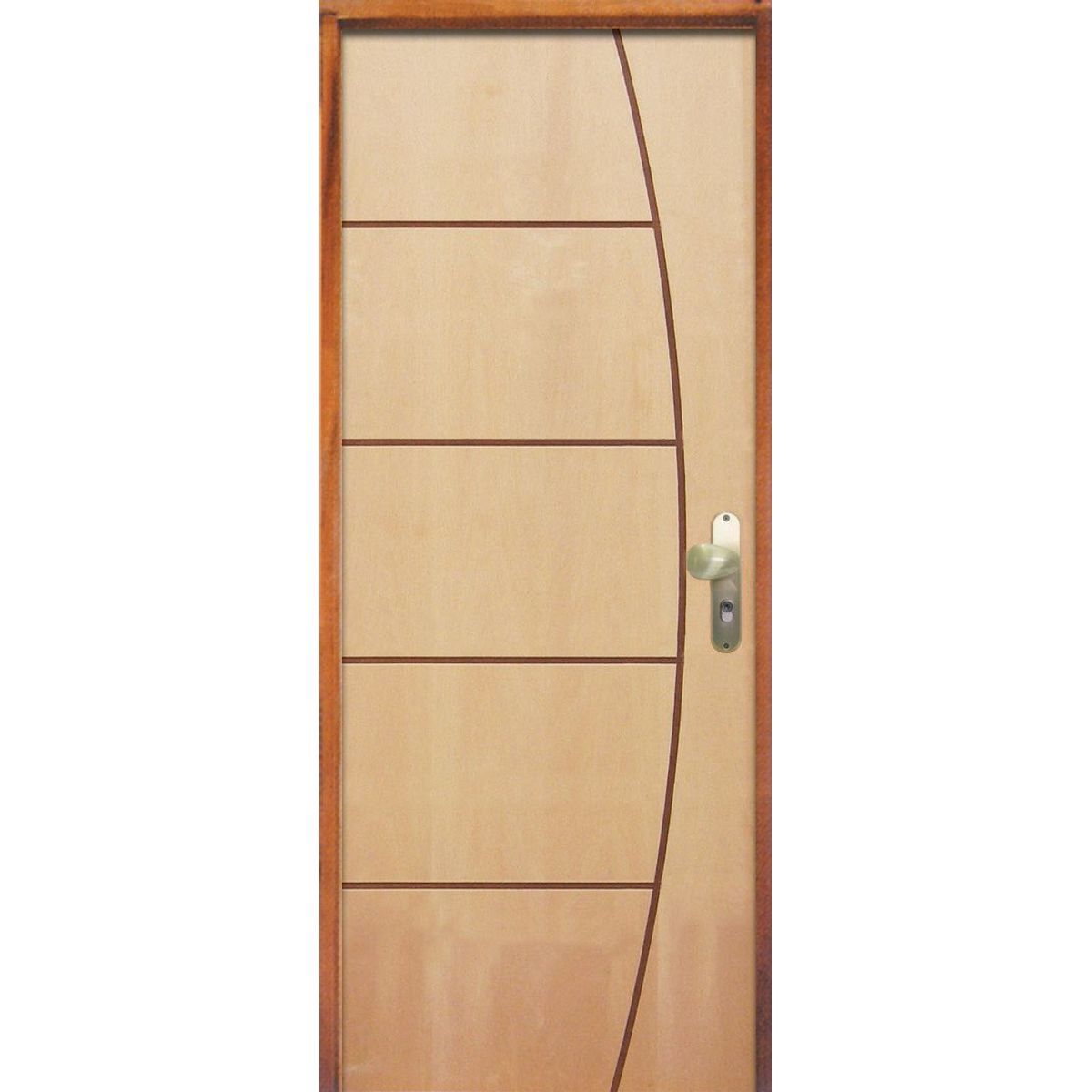Porta Montada de Giro Madeira Sarrafeada Curupixá Natural Esquerda 210x72x11cm ES 66, marca LG Sidney - Foto Principal
