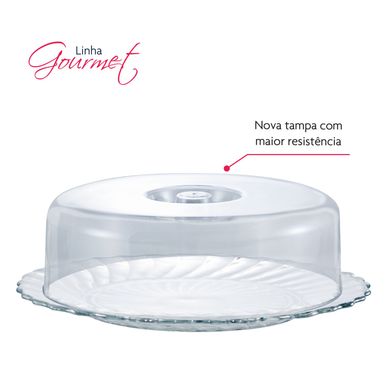Prato para Bolo com Tampa Transparente