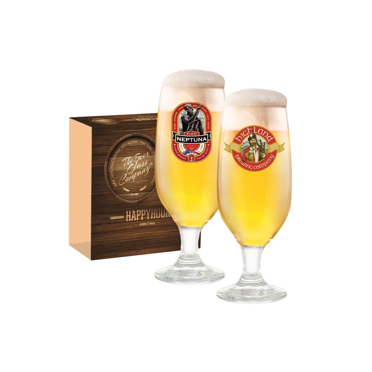 Conjunto de Taças para Cerveja 300ml 2 Peças Barcelona Transparente, marca Ruvolo - Foto Principal