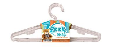 Cabide Infantil 28x1,8x14cm 3 Unidades Cristal
