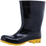 Bota de PVC n35/36 Cano Médio com Forro Preto e Amarelo