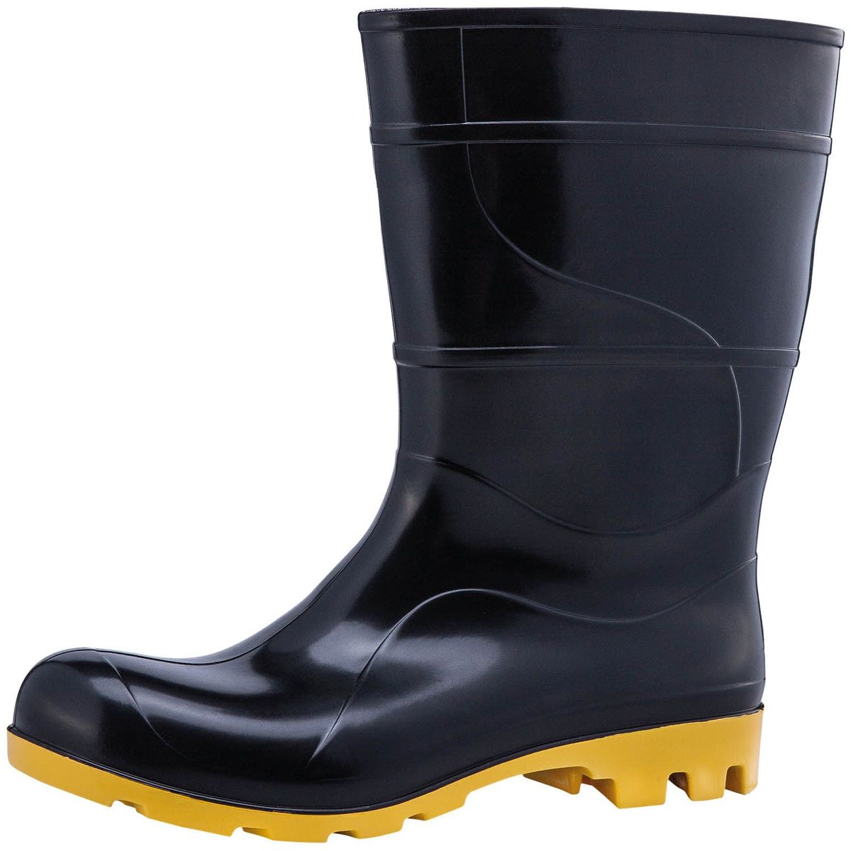 Bota de PVC n35/36 Cano Médio com Forro Preto e Amarelo, marca Negrão - Foto Principal