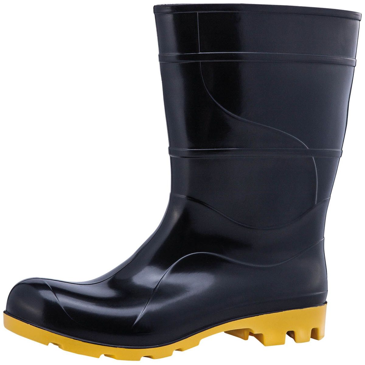 Bota de PVC n38 Cano Médio com Forro Preto e Amarelo, marca Negrão - Foto Principal