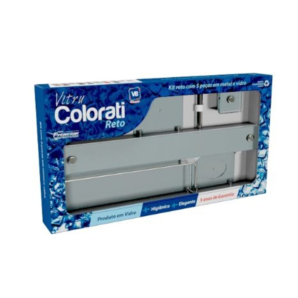 Kit de Acessórios para Banheiro 5 Peças em Vidro Branco VB Cristais, marca VB Cristais - Foto Principal