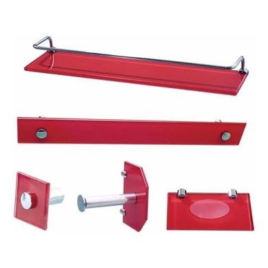 Kit de Acessrios para Banheiro 5 Peas em Vidro Vermelho