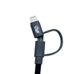 Cabo Duo MFI e Micro Usb 2x1 Branco/Preto