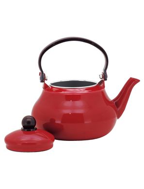 Chaleira Esmaltada Tradicional Decorativa Vermelha 1500ml