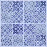 Pastilha de Vidro Patchwork Português Azul e Branco 30,8x30,8cm