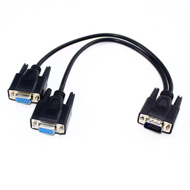 Cabo VGA HD15 M x 2HD15 F 30cm Tipo Y Preto 