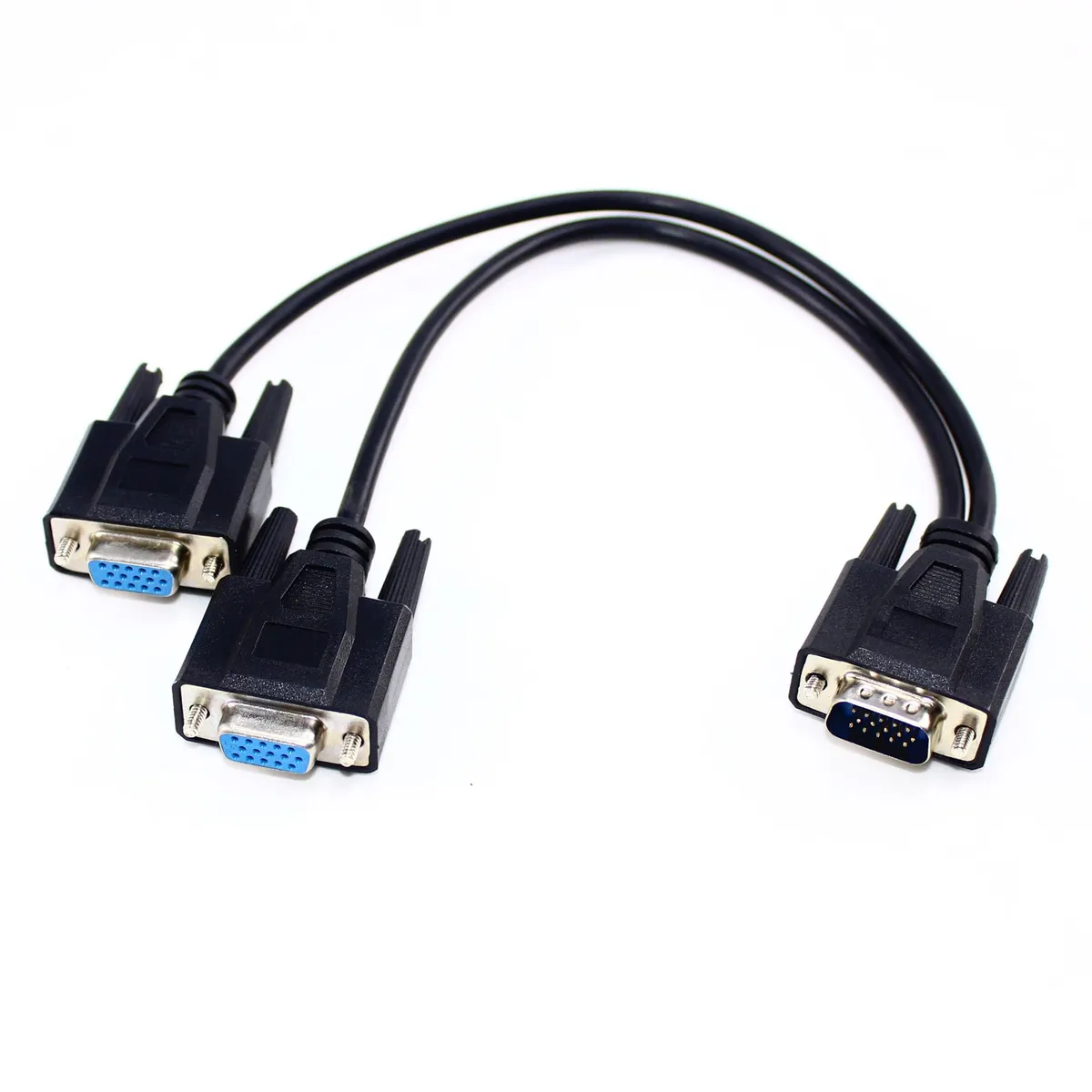Cabo VGA HD15 M x 2HD15 F 30cm Tipo Y Preto, marca Dualcomp - Foto Principal