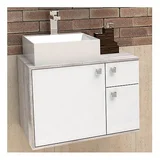 Gabinete de Banheiro sem Cuba Caete Branco e Calcare Cozimax