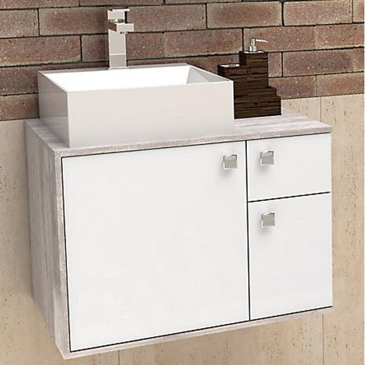 Gabinete de Banheiro sem Cuba Caete Branco e Calcare Cozimax, marca Cozimax - Foto Principal