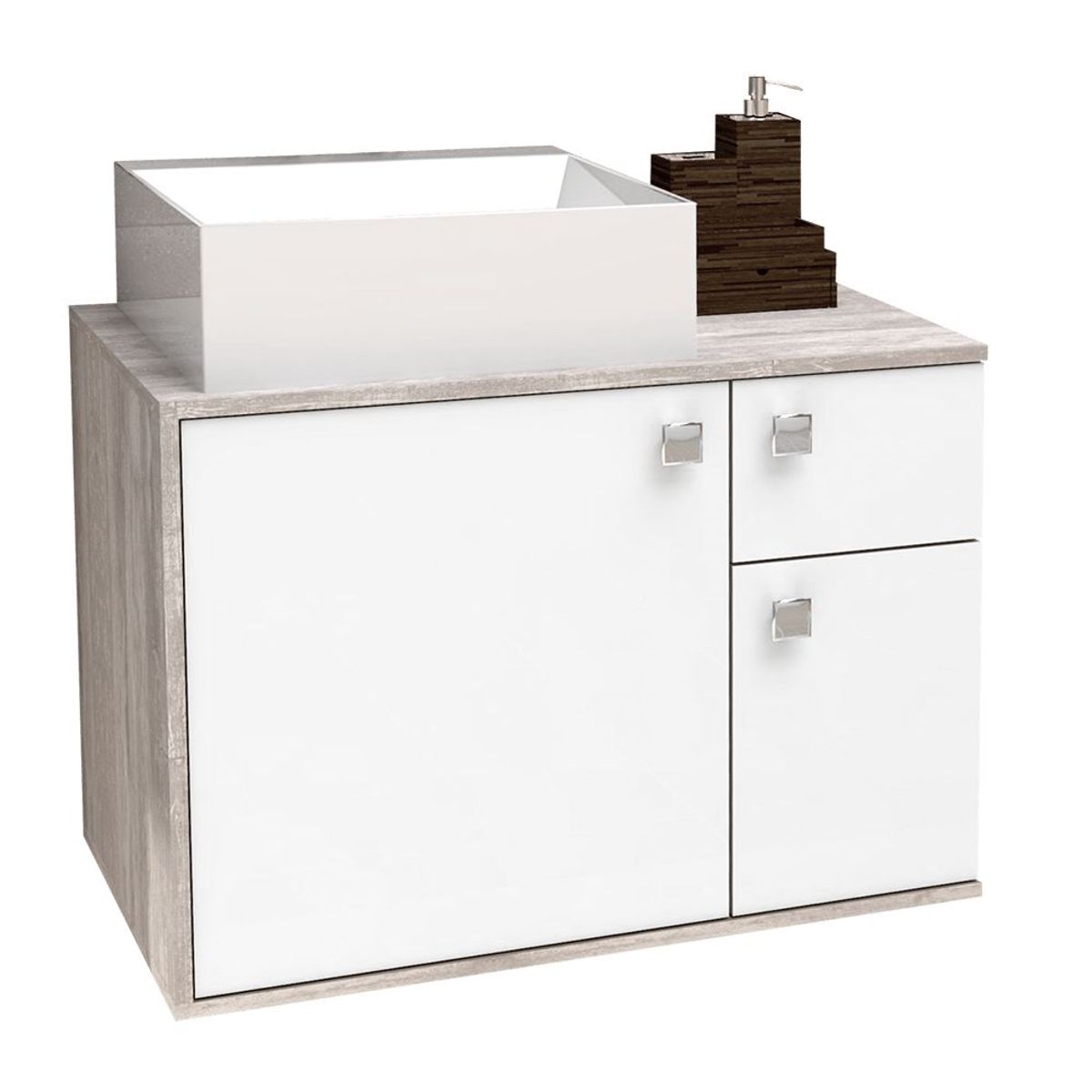Gabinete de Banheiro sem Cuba Caete Branco e Calcare Cozimax, marca Cozimax - Foto 2