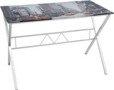 Mesa de Vidro para Escritorio New York 76x105x58cm Colorido