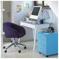 Mesa de Escritorio Vidro Floral Branco 58x105x76cm Just Home Collection