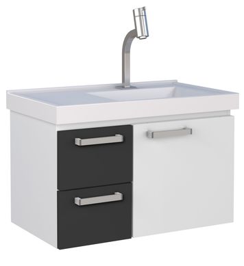 Toucador em Ao Roma 60cm Branco e Preto Cozimax