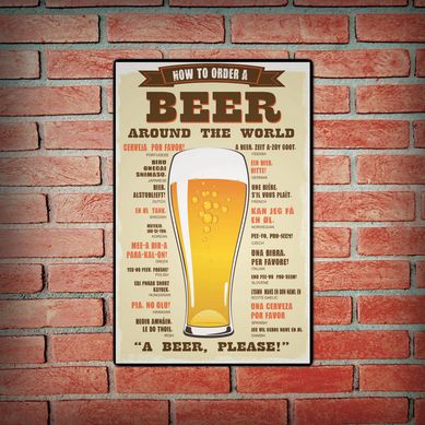 Placa Decorativa Beer Please Colorido