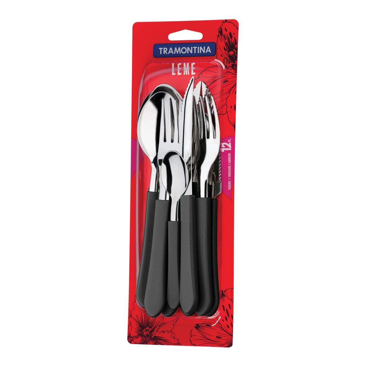 Faqueiro Inox 12 peças Leme Preto, marca Tramontina - Foto Principal