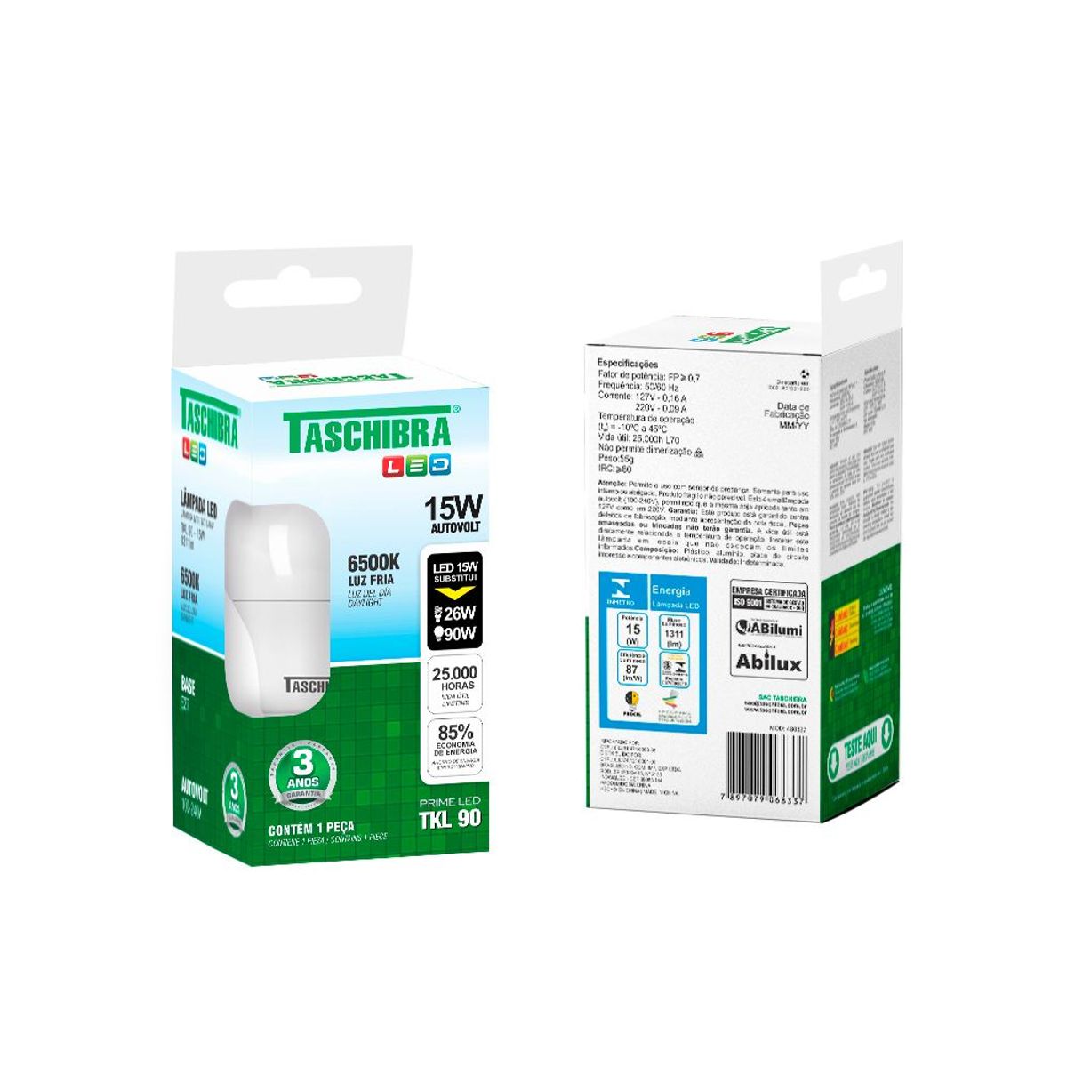 Lâmpada Led TKL 90 15W E27 6500K Taschibra, marca Taschibra - Foto 2