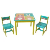 Conjunto de Mesa Infantil 59x59x50cm com 2 Cadeiras Zoo