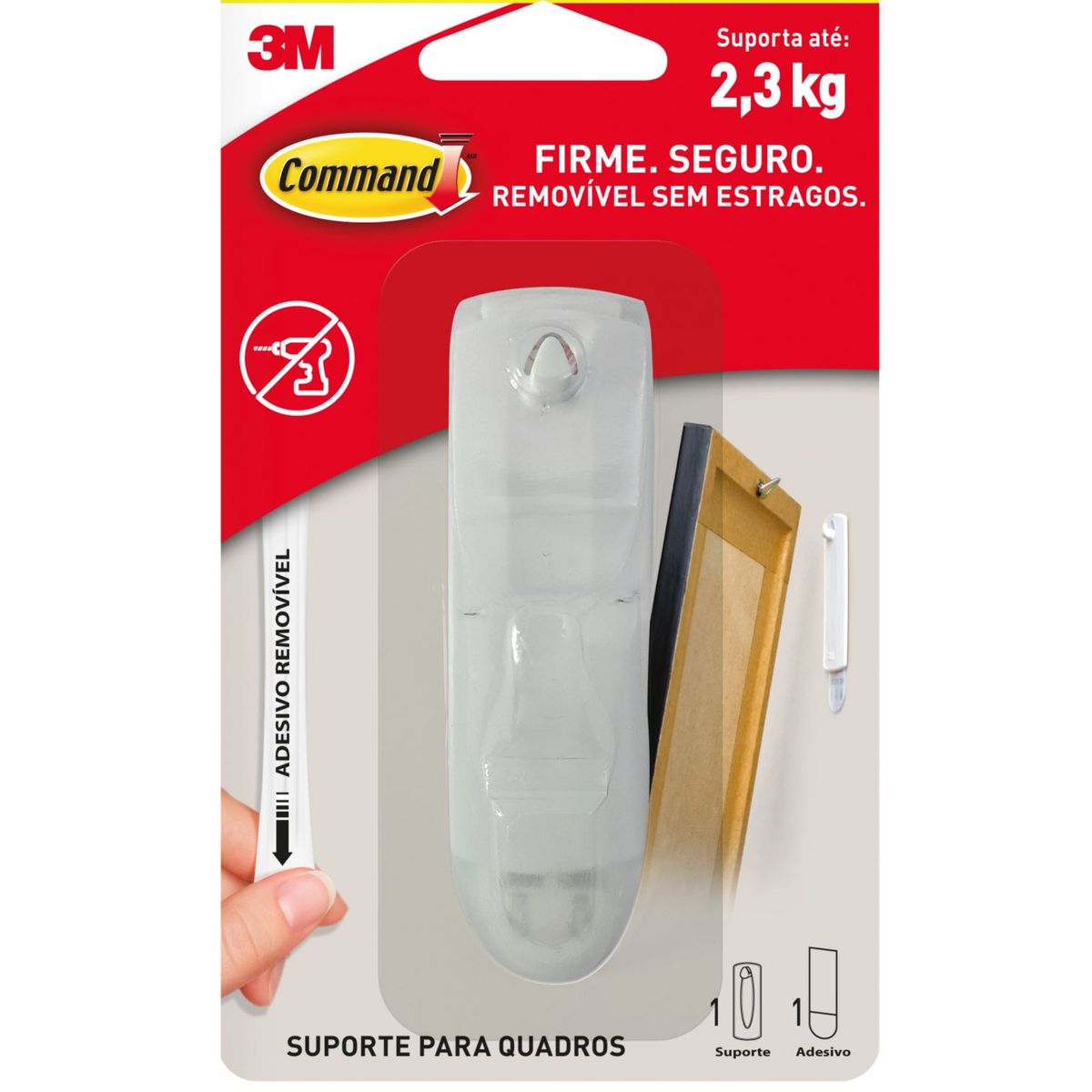 Suporte Adesivo para Quadros 3M Command Branco Grande - 1 unidade, marca 3m - Foto Principal