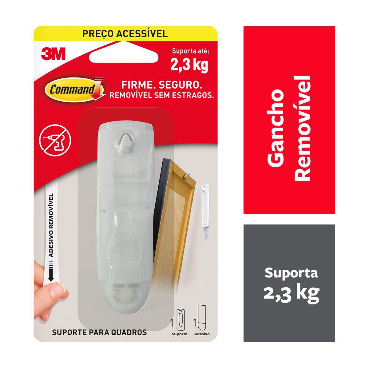 Suporte Adesivo para Quadros 3M Command Branco Grande - 1 unidade, marca 3m - Foto 2