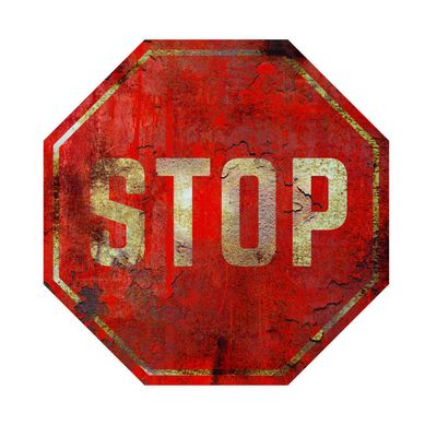Placa Decorativa Stop 29x29cm Vermelho