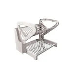 Escorredor Inox para 16 Pratos 16x37x50cm Branco