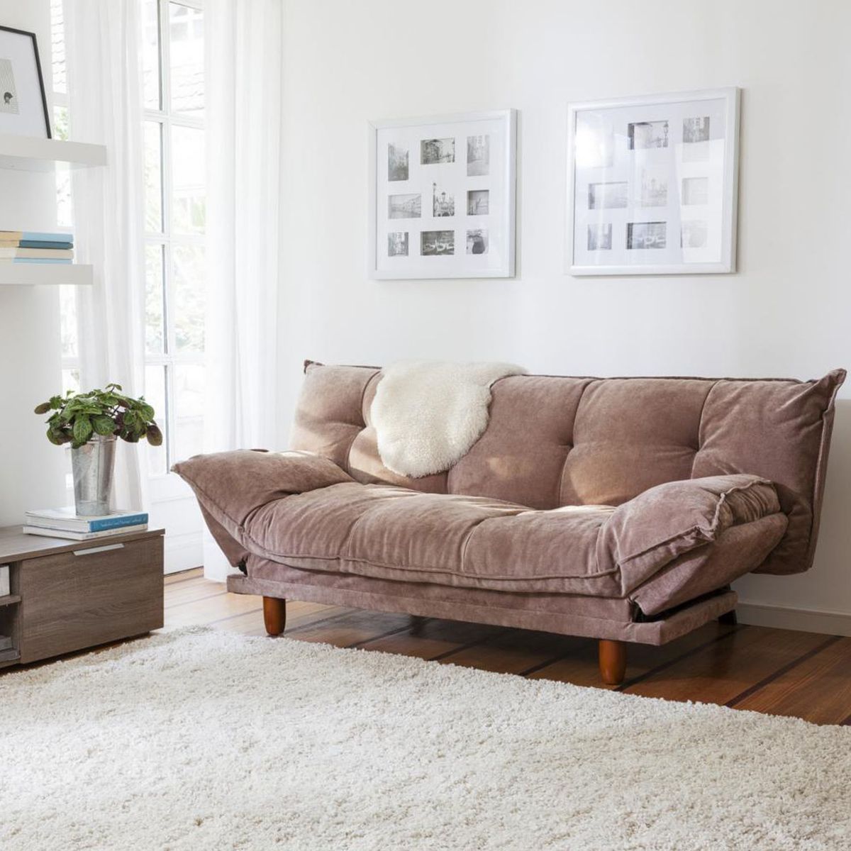 Sofá Cama 3 Lugares Bege Pilow 193 Cm Just Home Collection, marca Just Home Collection - Foto 2