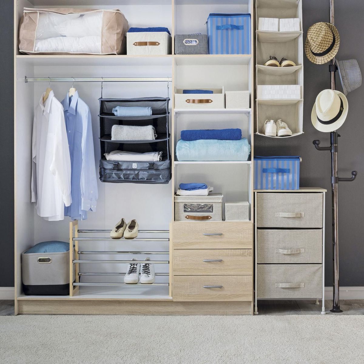 Organizador 4 Prateleiras em Tecido 30x30x84cm, marca Just Home Collection - Foto 2