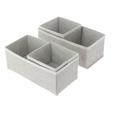 Conjunto de Caixa Organizadora Tecido 28x14x11cm Just Home Collection
