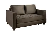 Sofá Cama de Casal Leon 83 Veludo 150x100x90cm Chocolate