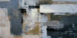 Quadro Digital Efeito Abstrato 55x110cm Cinza