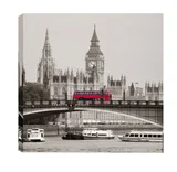Quadro Digital Londres 30x30cm Preto e Branco