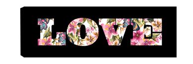 Quadro Digital Love 30x90cm Preto