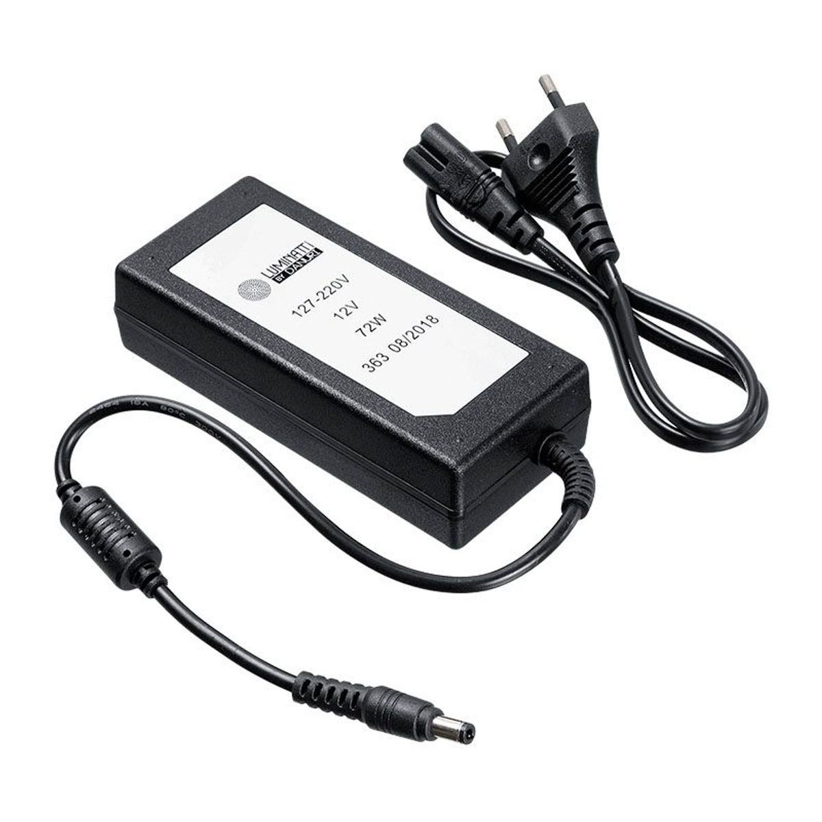 Fonte para Fita LED 72W 12V Preto, marca Luminatti - Foto Principal