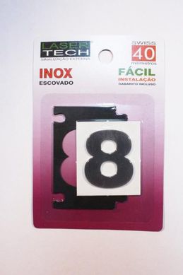 Algarismo Adesivo de Inox N8 4cm Cromado