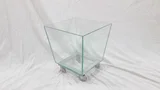 Caixa de Vidro Cone com Roda de Silicone 36x35cm Polido Transparente