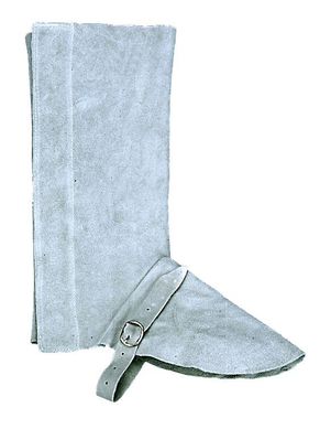 Perneira de Couro com Velcro Cinza