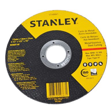 Disco de Corte 115mm Tipo 41 STA8061 Preto Stanley